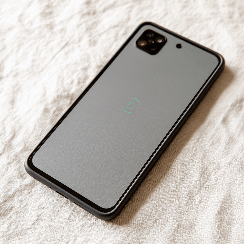 A smartphone with the camera viewfinder open for a progress photo
