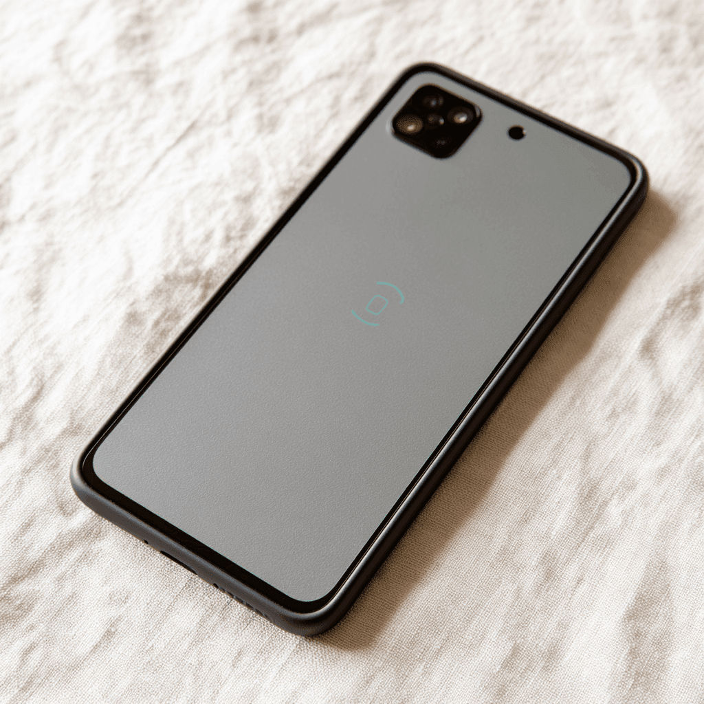 A smartphone with the camera viewfinder open for a progress photo