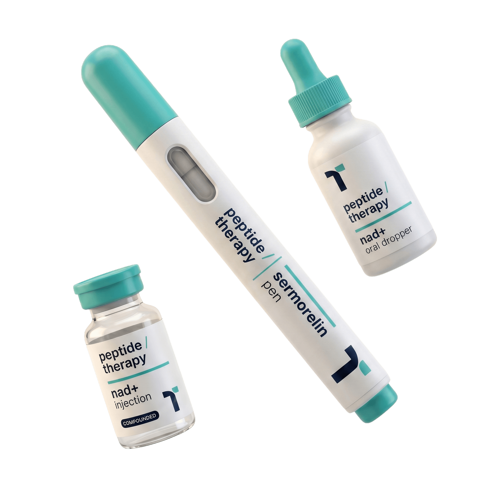 NAD+ and sermorelin peptide therapy lineup