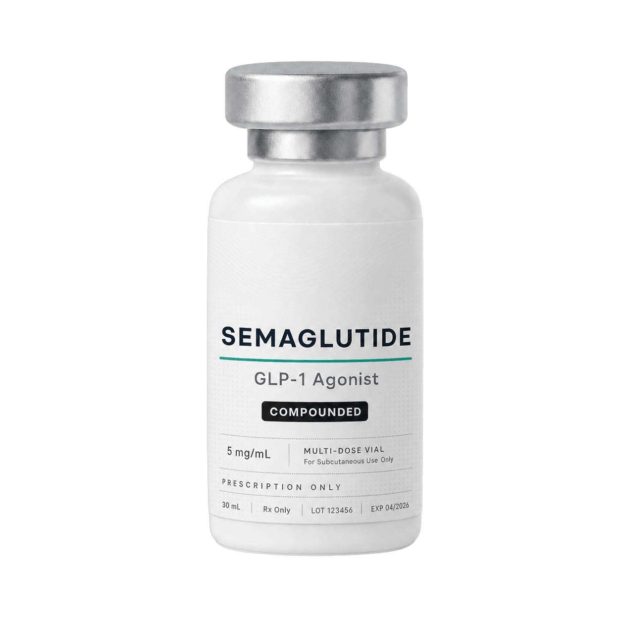 Compounded semaglutide vial — GLP-1 weight loss medication